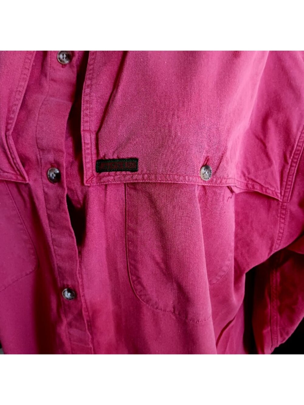 True Vintage Medium Cowgirl Western Shirt Ranch Wife Outback Red Cotton Red/Pink